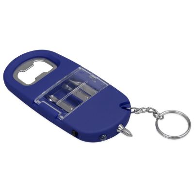 Брелок-открывалка с отвертками и фонариком Uni, софт-тач, синий-2