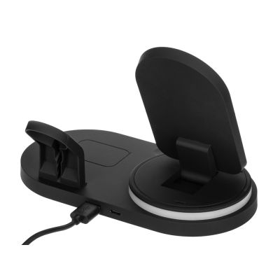 Складная зарядная станция с беспроводной зарядкой Flashport, 15 Вт, черный-5