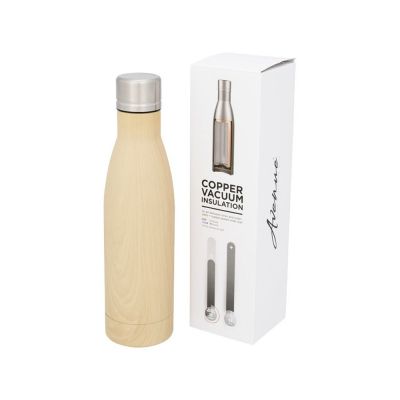 Бутылка Vasa с вакуумной изоляцией и покрытием под дерево, коричневый-2