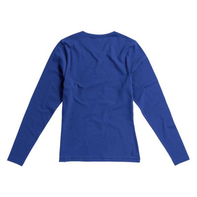 Ponoka женская футболка из органического хлопка, длинный рукав, синий-6