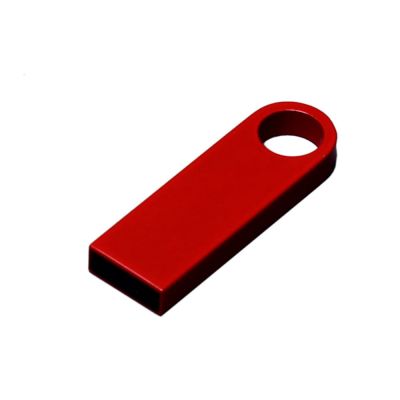 USB 2.0-флешка на 32 Гб с мини чипом и круглым отверстием, красный-0