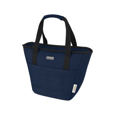 Пищевая сумка-холодильник Joey из брезента, переработанного по стандарту GRS, объемом 6 л на 9 банок, темно-синий-6