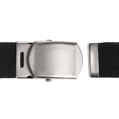 Ремень на пояс Canvas из ткани с металлической пряжкой, черный-2