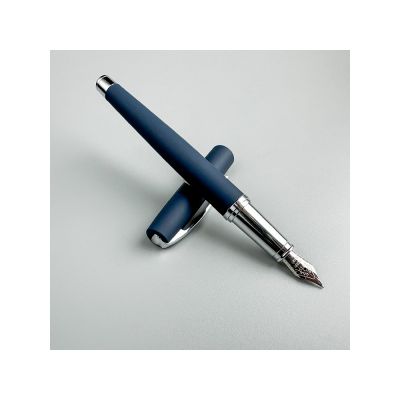 Ручка металлическая перьевая Sienna софт-тач, синий-3