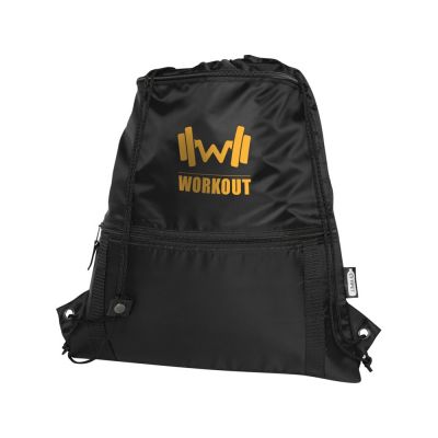 Изолированная сумка со шнурком Adventure объемом 9 л из переработанных материалов, соответствующих стандарту GRS, черный-7