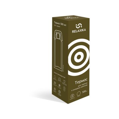 Термос Relaxika 101 (0,5 литра), хаки (без лого)-10