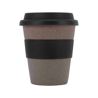 Стакан с силиконовой крышкой Cafe, черный-2