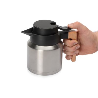 Кофепот с деревянной ручкой, 850 мл, серебристый-5