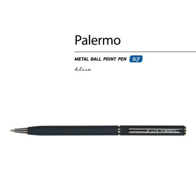 Ручка шариковая автоматическая BrunoVisconti® PALERMO цвет корпуса сине-черный, soft-touch, 0.7 мм-1