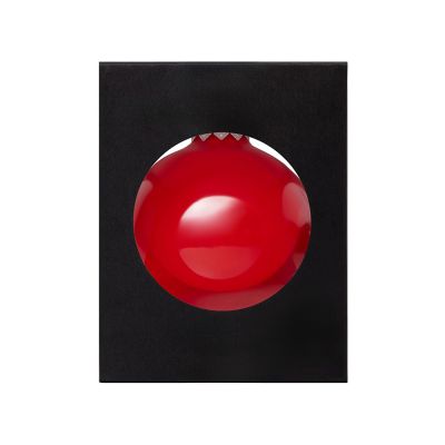 Стеклянный елочный шар Frozi, красный прозрачный, с серебристым колпачком-2