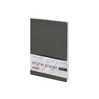 Тетрадь с каменной бумагой А5 Carrara 40 л., линейка, серый-0