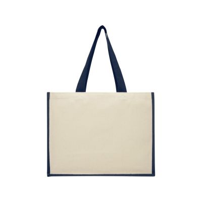 Сумка-тоут Varai для покупок из холщового хлопка и джута (плотность 320 г/м2), темно-синий-1