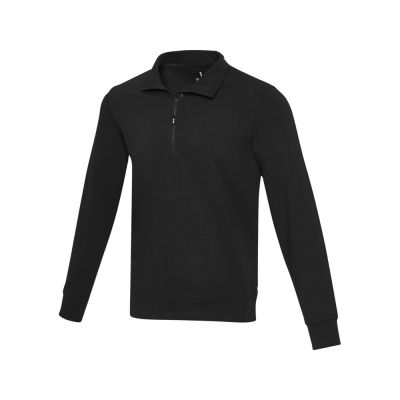 Tin унисекс-свитер с молнией из переработанных материалов Aware™ - сплошной черный-0