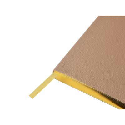 Ежедневник недатированный А5 Total beige с нашивкой, бежевый-3