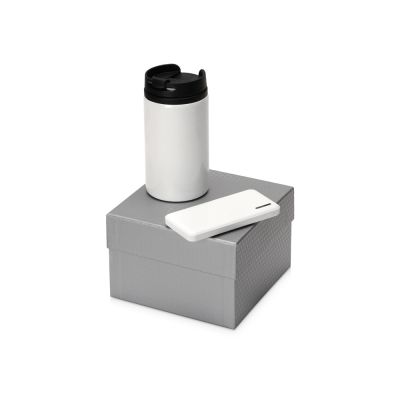 Подарочный набор Full Jar с внешним аккумулятором и  термокружкой, белый-0