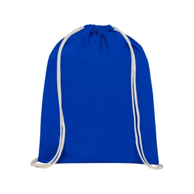 Рюкзак со шнурком Oregon хлопка плотностью 140 г/м2, синий-1