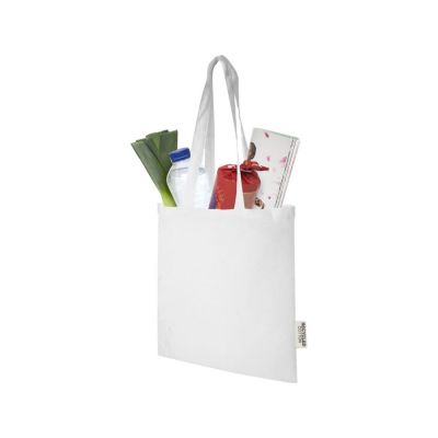 Эко-сумка Madras объемом 7 л из переработанного хлопка плотностью 140 г/м2, белый-2