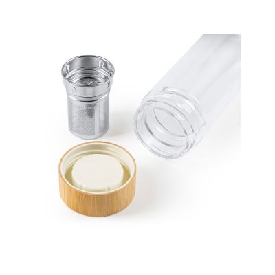 Бутылка SAOKO из боросиликатного стекла 420 мл, прозрачный/натуральный-3