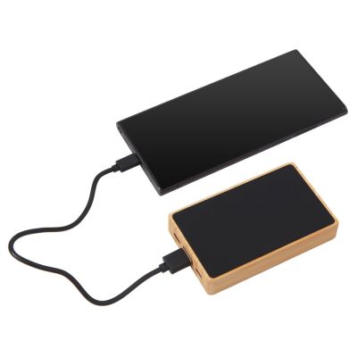 Внешний аккумулятор с подсветкой лого Reedia S2, 5000 mAh, бамбук, черный-1