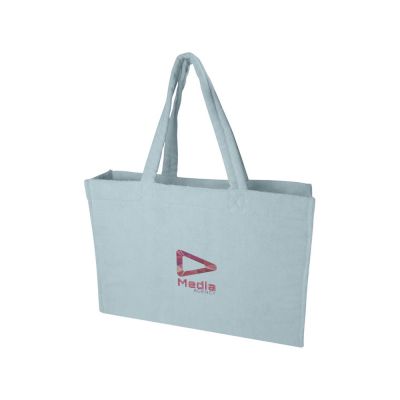 Пляжная эко-сумка Siam объемом 13 л из переработанной махровой ткани, сертифицированной GRS - Cloud Blue-3