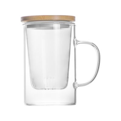 Стеклянная кружка с заварочной емкостью Milfoil-3