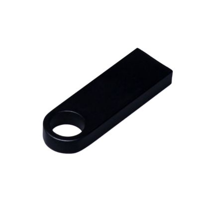 USB 2.0-флешка на 16 Гб с мини чипом и круглым отверстием, черный-0