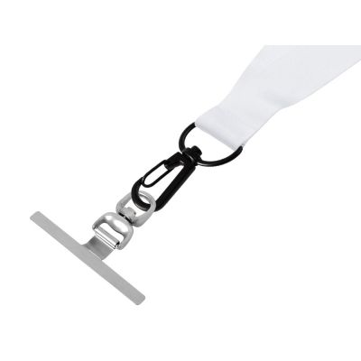 Ланъярд 2 см под сублимацию с трендовым карабином и металлическим держателем для телефона, черный-3