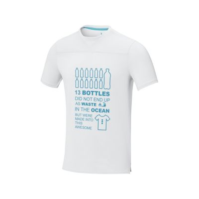 Borax Мужская футболка с короткими рукавами из переработанного полиэстера, сертифицированного согласно GRS - Белый-6