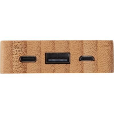 Внешний аккумулятор с подсветкой лого Reedia S2, 5000 mAh, бамбук, черный-5