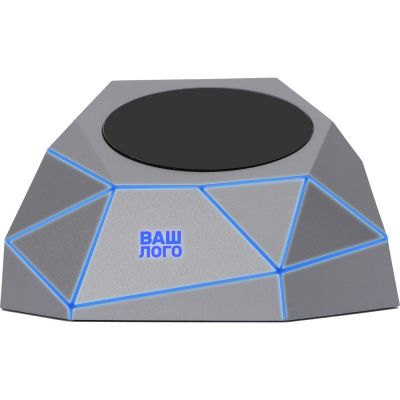 Док-станция Geo Dock с быстрой беспроводной зарядкой, серебристый с синей подсветкой. XOOPAR-0