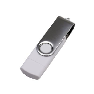 USB3.0/USB Type-C флешка на 32 Гб Квебек C, белый-2