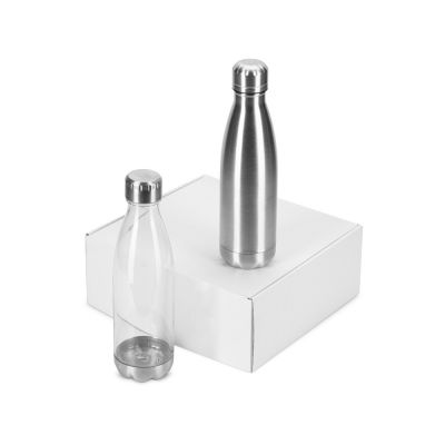Подарочный набор с термосом и бутылкой Bottle set, серебристый-0