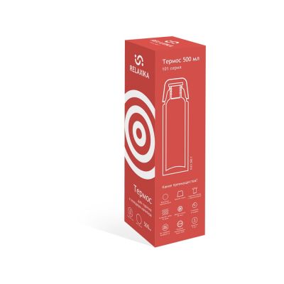 Термос Relaxika 101 (0,5 литра), красный (без лого)-11