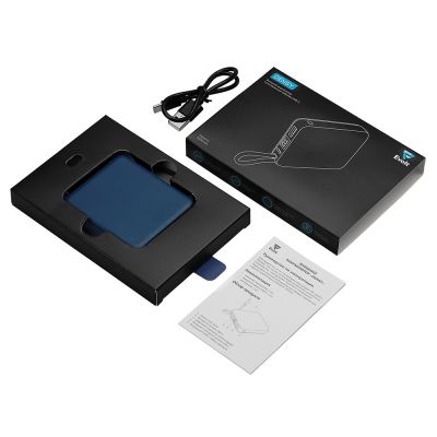Внешний аккумулятор со встроенным кабелем USB-C Дэнси, 5000 мАч, темно-синий-5