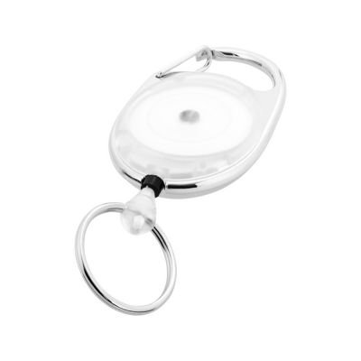 Брелок с ретрактором Demos, белый прозрачный-0