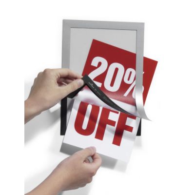 488123 Рамка информационная самоклеящаяся DURAFRAME A5 серебристая-0