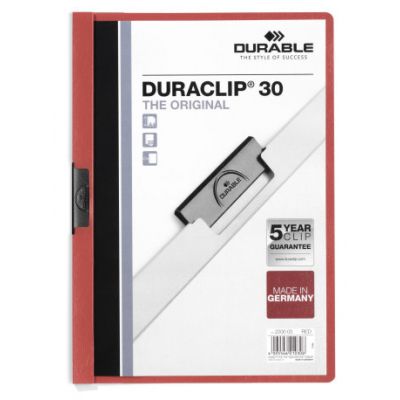 220003 Папка с клипом DURACLIP ORIGINAL 30 красная-0