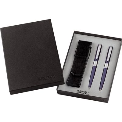 SC197 подарочная коробка для двух ручек с кожанным футляром ЕТ 150-0