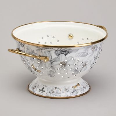 ДУРШЛАГ AGNESS ЭМАЛИРОВАННЫЙ, СЕРИЯ ЯБЛОНЕВЫЙ САД, 20СМ H=14СМ  D=20СМ-3