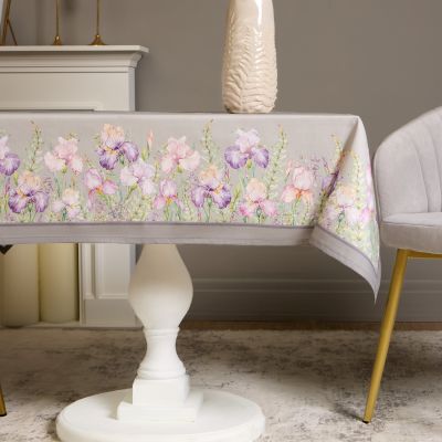 СКАТЕРТЬ ИРИСЫ 110Х140СМ ,СЕРЫЙ, 100% ХЛОПОК,ТВИЛ ПРОПИТКА-6