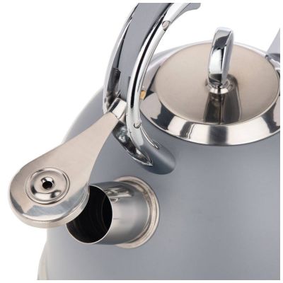 ЧАЙНИК AGNESS СО СВИСТКОМ, 3Л C ИНДУКЦИОН. КАПСУЛЬНЫМ ДНОМ ЦВЕТ: СЕРЫЙ-2