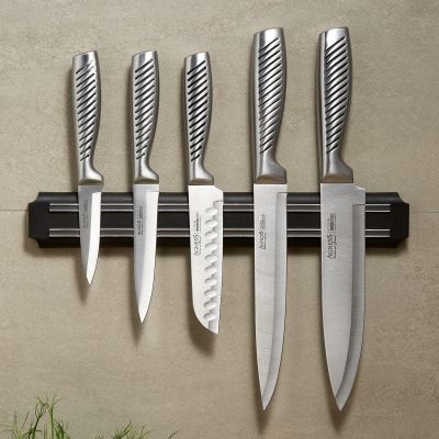 НАБОР НОЖЕЙ AGNESS 6 ПР.С МАГНИТНЫМ ДЕРЖАТЕЛЕМ И РУЧКОЙ ИЗ НЕРЖ.СТАЛИ-0