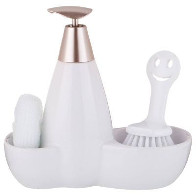 ДОЗАТОР ДЛЯ МОЮЩЕГО СРЕДСТВА 500 МЛ + ГУБКА И ЩЕТКА 20*9*18 СМ (КОР=12ШТ.)-0