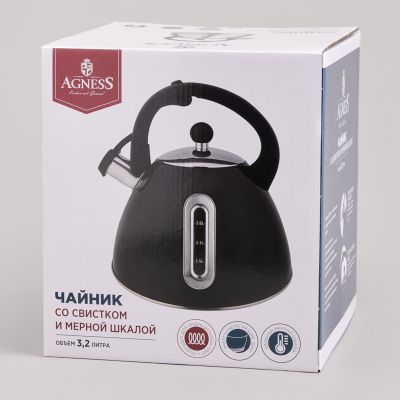 ЧАЙНИК СО СВИСТКОМ И МЕРНОЙ ШКАЛОЙ, 3,2Л-1