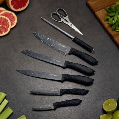 НАБОР НОЖЕЙ AGNESS С НОЖНИЦАМИ И МУСАТОМ НА ПЛАСТИКОВОЙ ПОДСТАВКЕ, 8 ПРЕДМЕТОВ-2