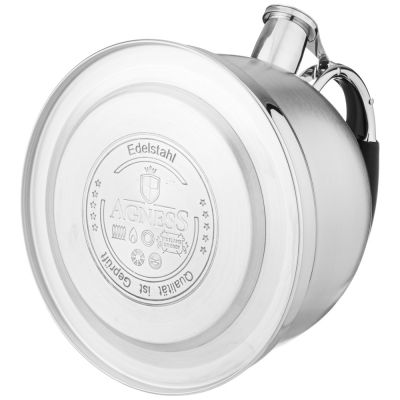 ЧАЙНИК AGNESS СО СВИСТКОМ, 3Л C ИНДУКЦИОН. КАПСУЛЬНЫМ ДНОМ ЦВЕТ: СТАЛЬНОЙ-3