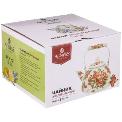 ЧАЙНИК AGNESS ЭМАЛИРОВАННЫЙ, 3,0 Л, СЕРИЯ 