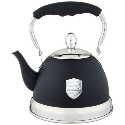 ЧАЙНИК AGNESS С ФИЛЬТРОМ, 1,0 Л C ИНДУКЦИОН. КАПСУЛЬНЫМ ДНОМ И СКЛАДЫВАЮЩЕЙСЯ РУЧКОЙ ЦВЕТ: ЧЕРНЫЙ-0