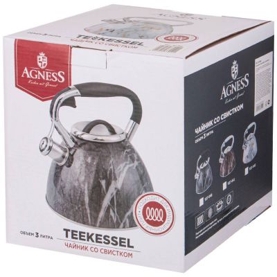 ЧАЙНИК AGNESS СО СВИСТКОМ, СЕРИЯ FANTASY, 3,0 Л, ИНДУКЦИОННОЕ КАПСУЛЬНОЕ ДНО-1