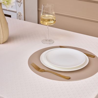 СКАТЕРТЬ 145Х220СМ ШАМПАНЬ ЕВРОУГОЛОК 100% ПОЛИЭСТЕР-9